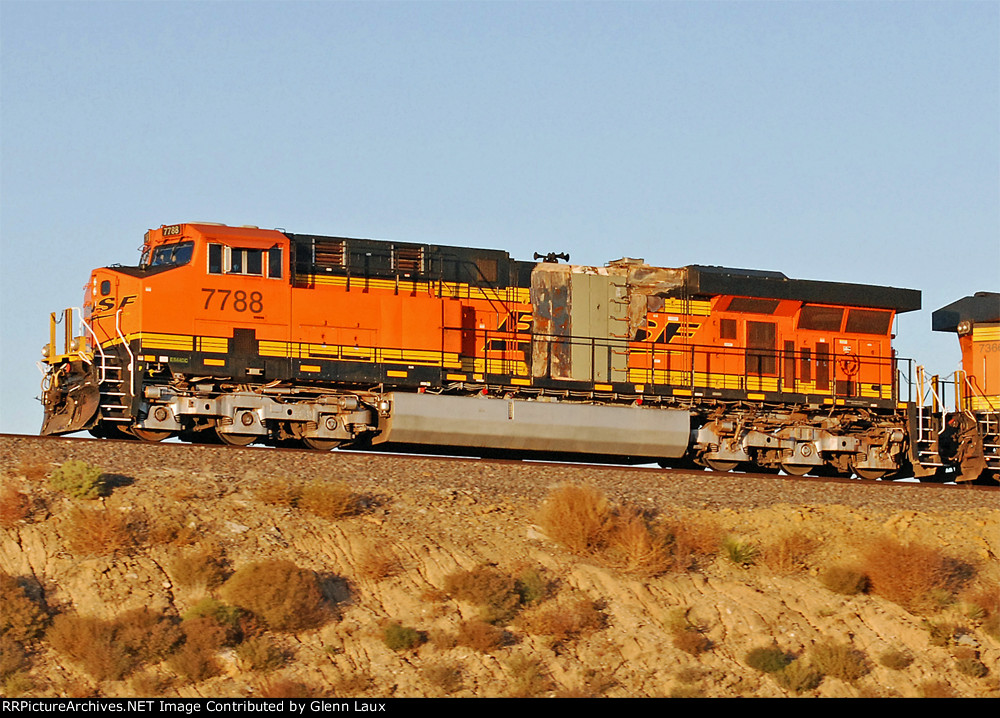 BNSF 7788 with recent fire damage